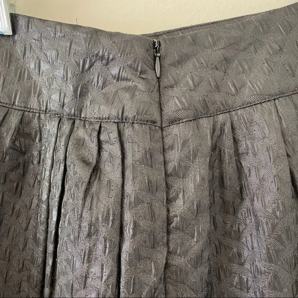 Forever 21 Textured Shimmer Circle Skirt Black | Size XS